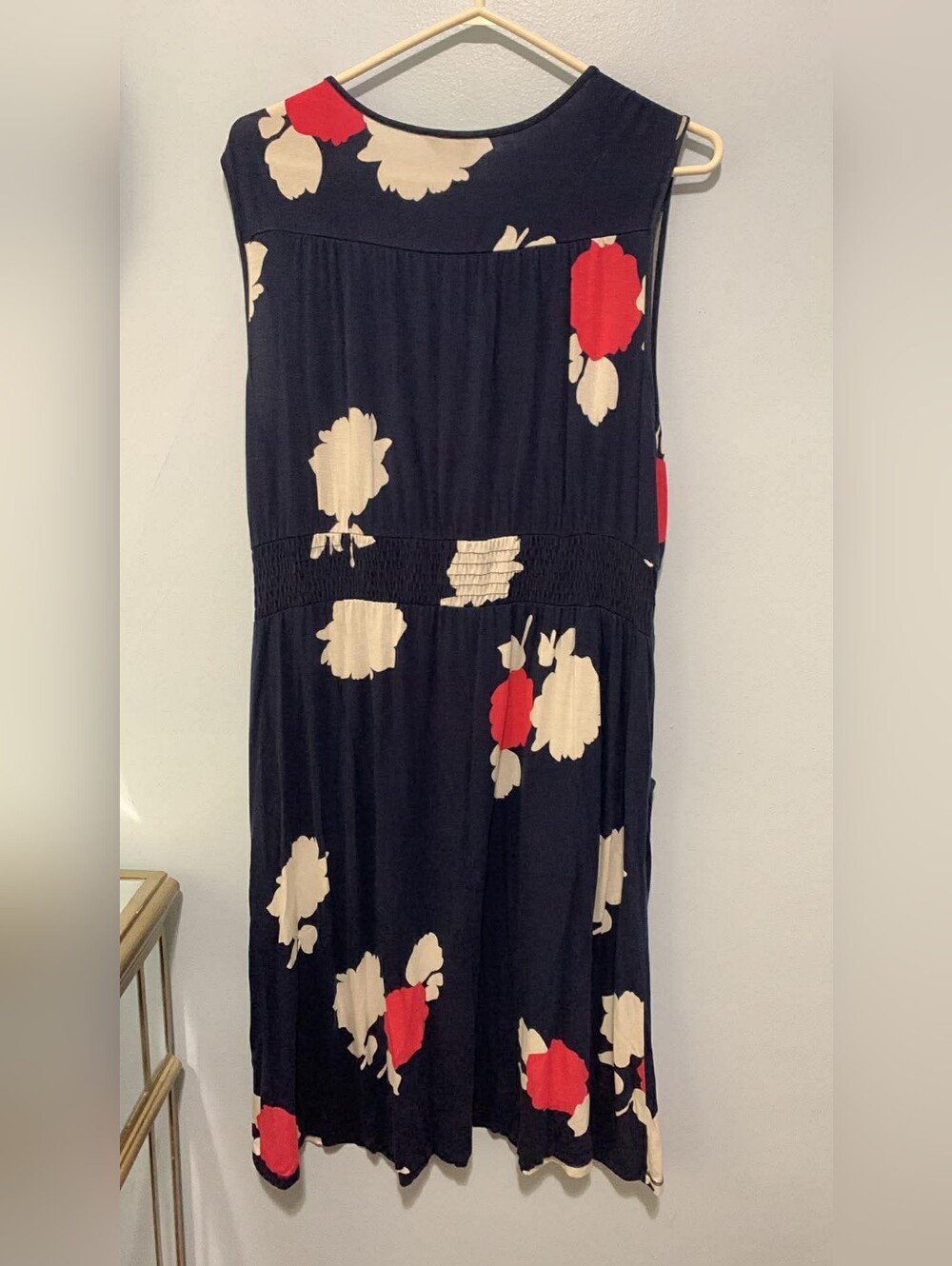 Denver Hayes Navy Sleeveless Wrap Dress with Red & Cream Floral - Picture 6 of 6